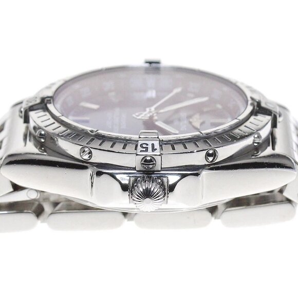 BREITLING Wings A10350 Date Navy Dial Automatic Men's Watch - Picture 10 of 11